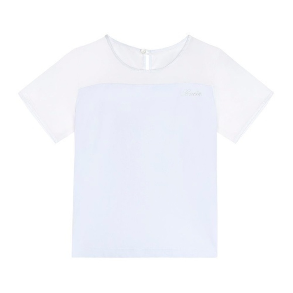 Lanvin Girls T Shirt with Sheer Top and Sleeves